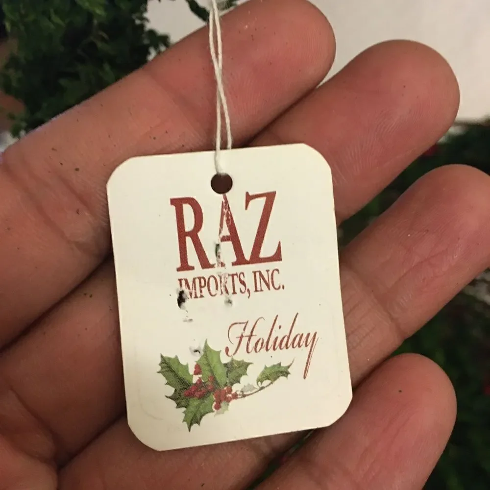 RAZ Imports Christmas Mistletoe Basket